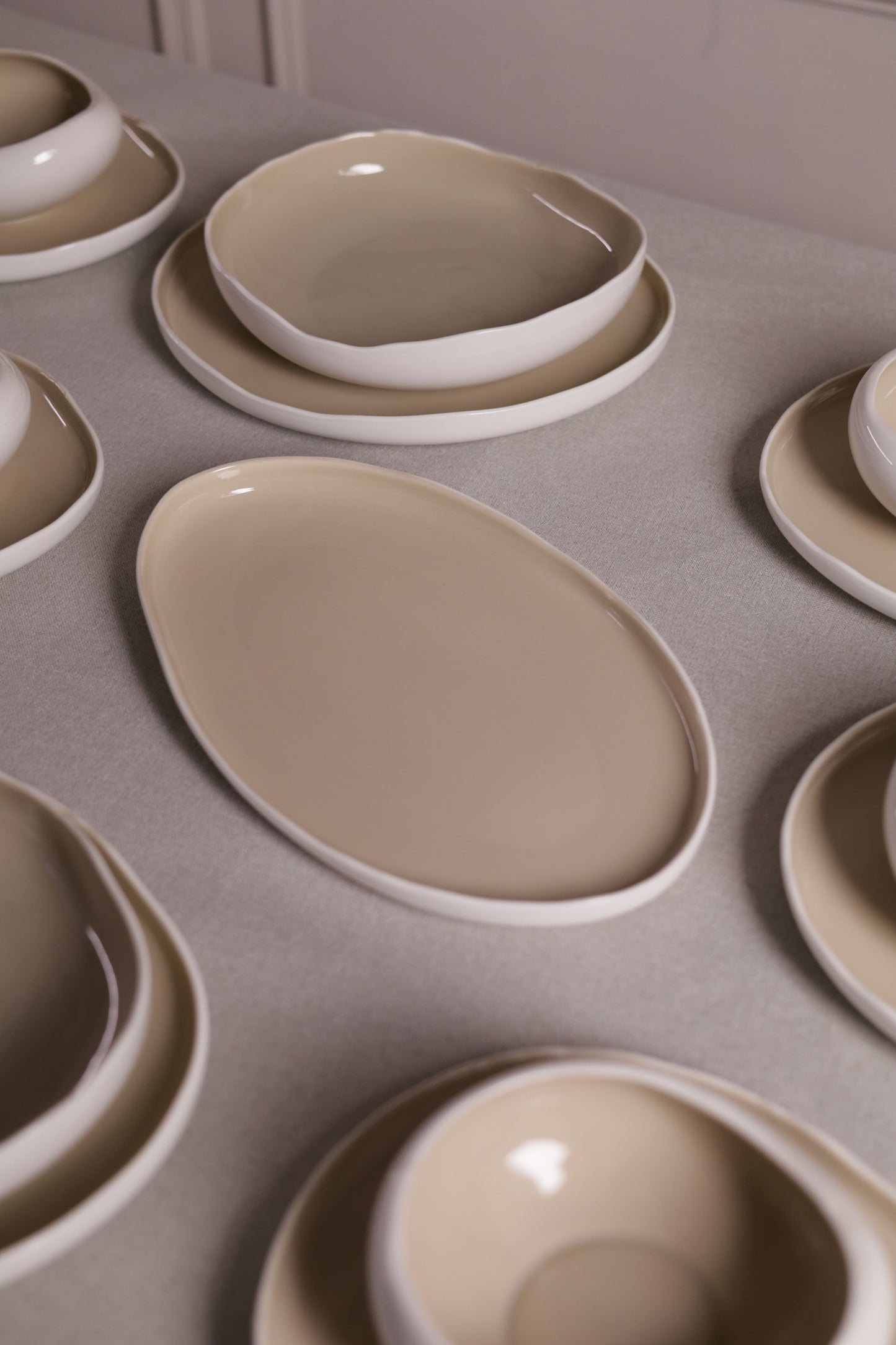 Mushroom Dinner Set – Warm Beige