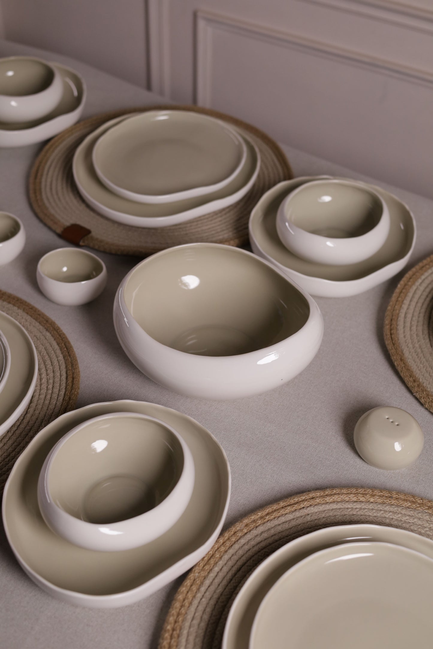 Mushroom Dinner Set – Cream Beige