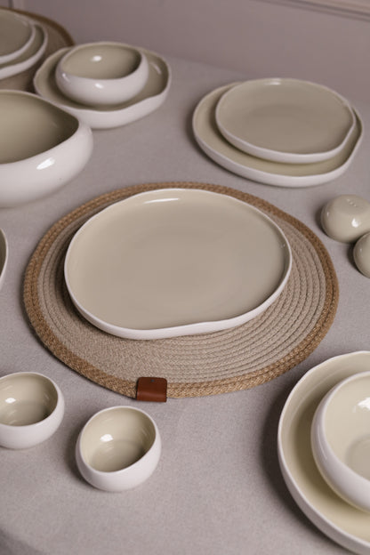 Mushroom Dinner Set – Cream Beige