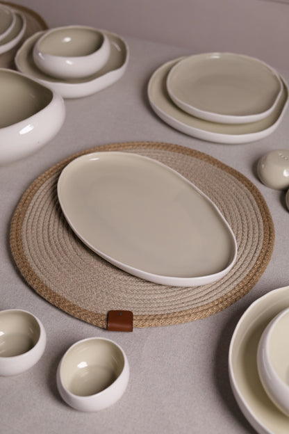 Mushroom Dinner Set – Cream Beige