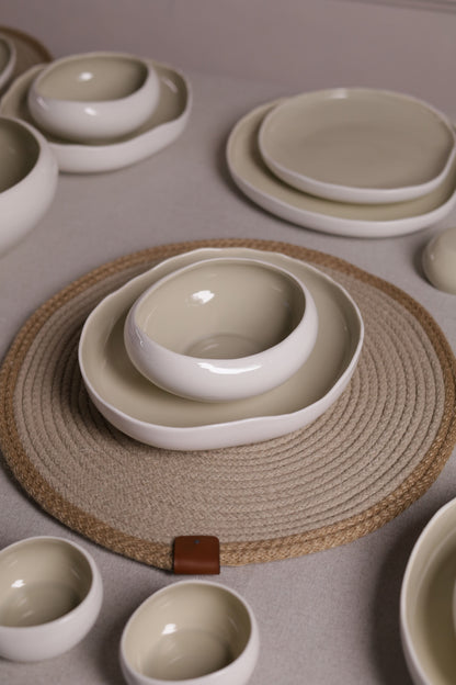 Mushroom Dinner Set – Cream Beige