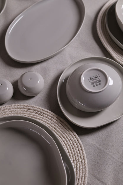 Mushroom Dinner Set – Soft Grey
