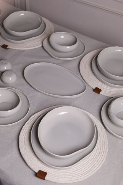 Mushroom Dinner Set – Soft Grey
