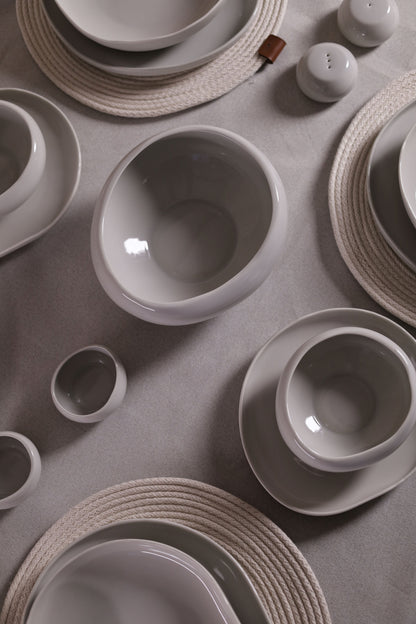 Mushroom Dinner Set – Soft Grey