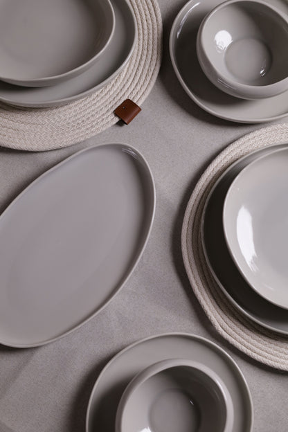 Mushroom Dinner Set – Soft Grey