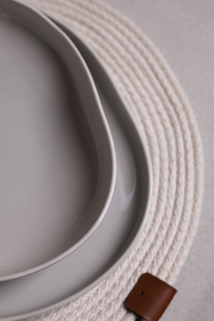 Mushroom Dinner Set – Soft Grey