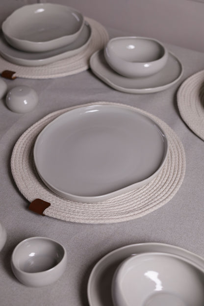 Mushroom Dinner Set – Soft Grey