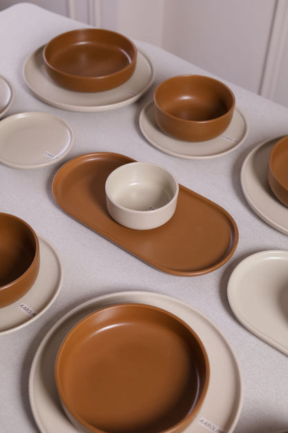 30 Piece Turkish Dinnerware Set (Caramel Brown)