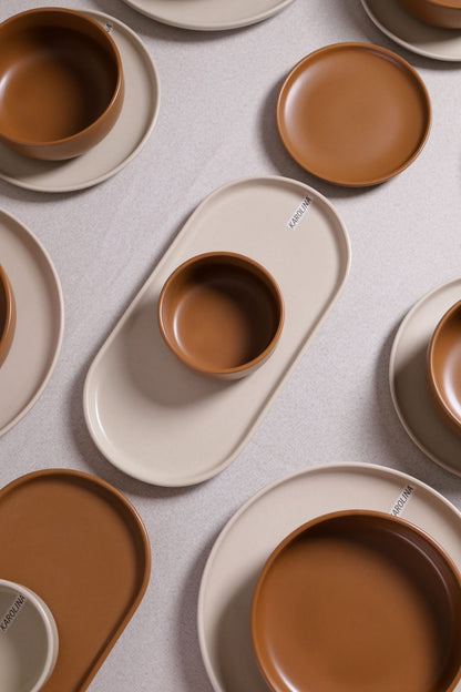 30 Piece Turkish Dinnerware Set (Caramel Brown)