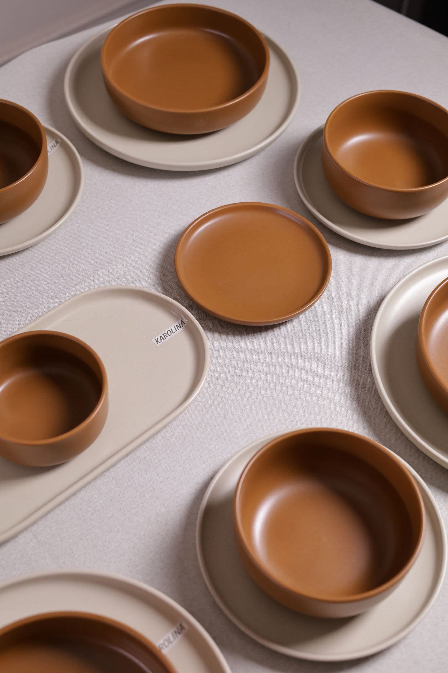 30 Piece Turkish Dinnerware Set (Caramel Brown)