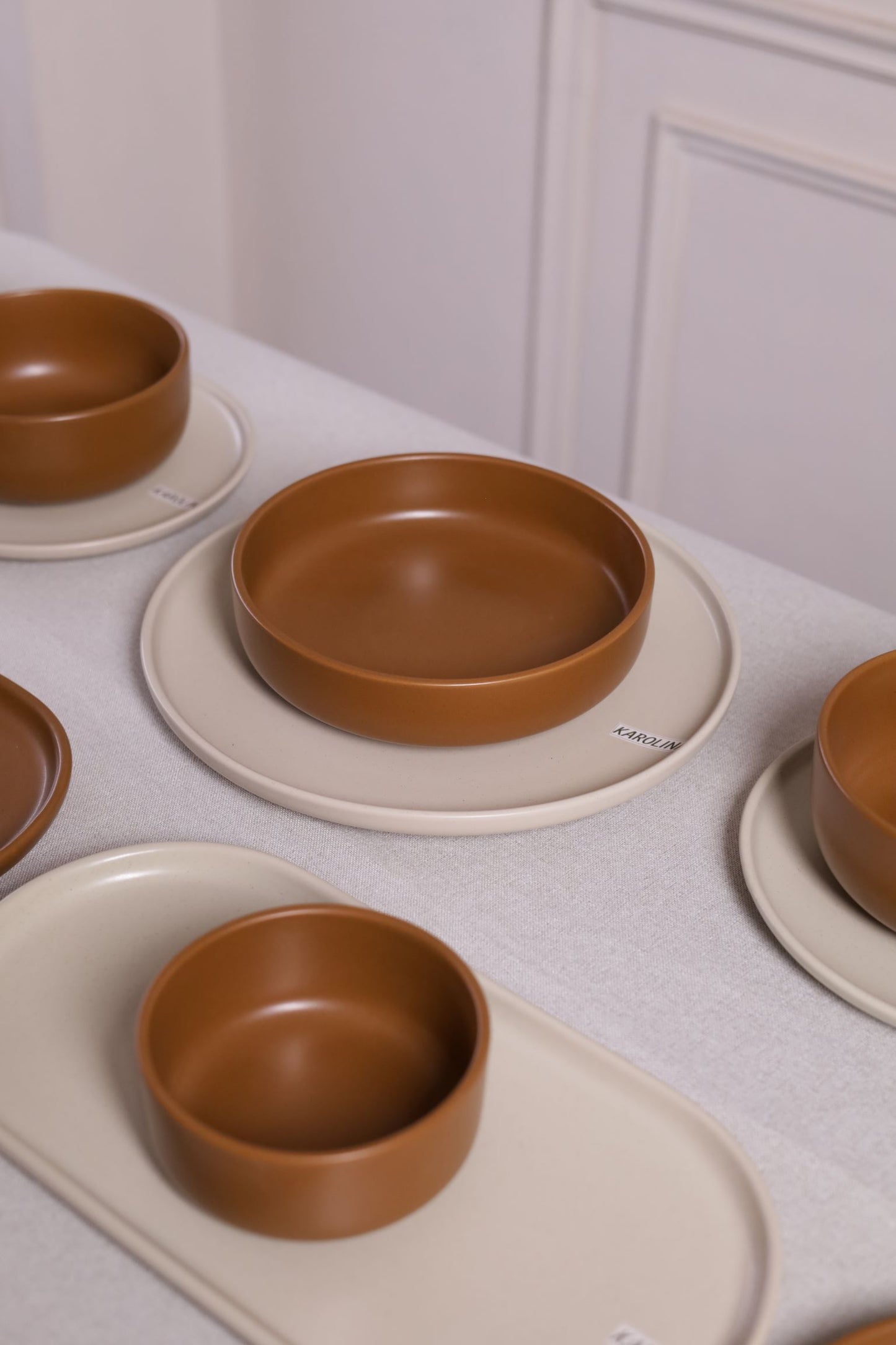 30 Piece Turkish Dinnerware Set (Caramel Brown)