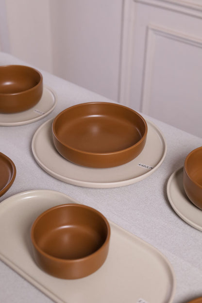 30 Piece Turkish Dinnerware Set (Caramel Brown)