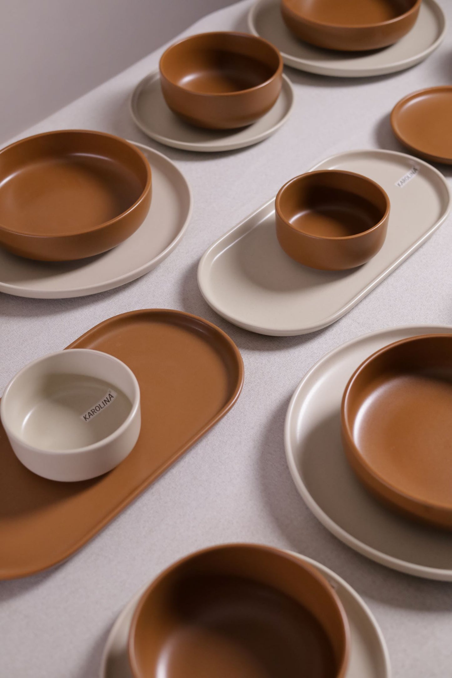 30 Piece Turkish Dinnerware Set (Caramel Brown)