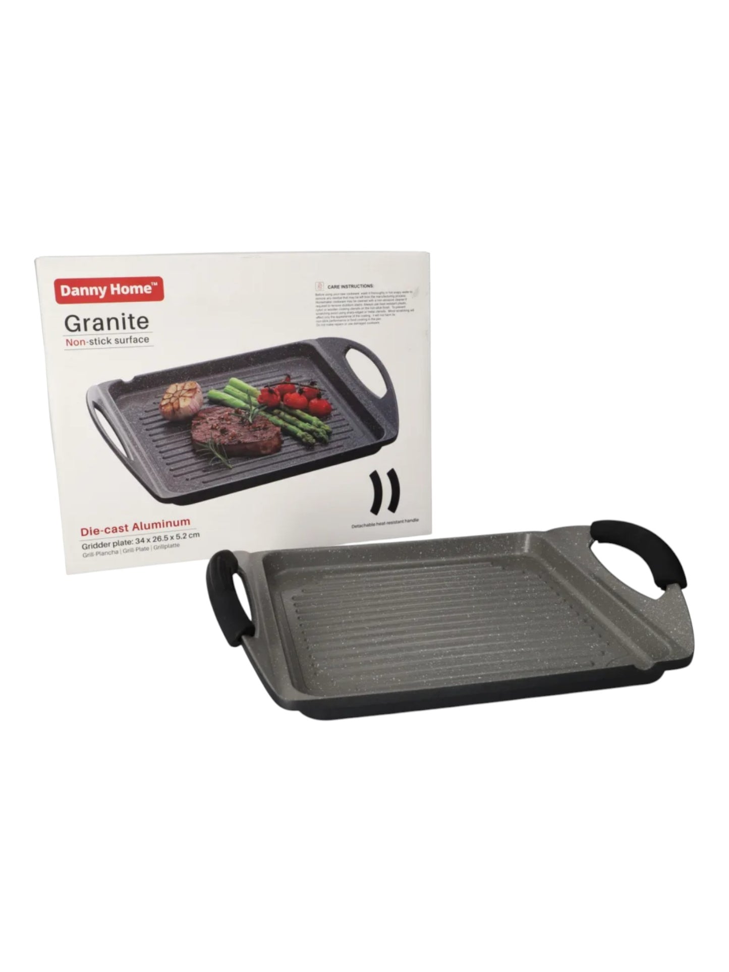 Danny Home Granite Gridder Grill Plate 35.8cm