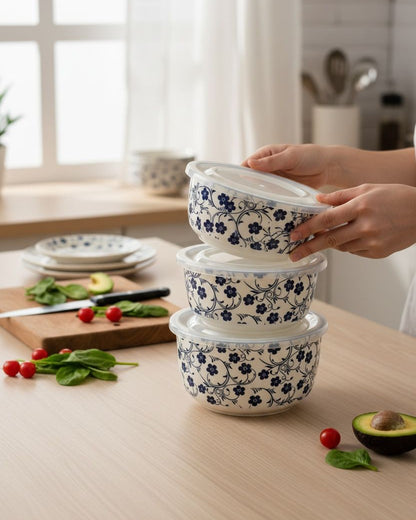 Danny Home Blue Floral Porcelain Set