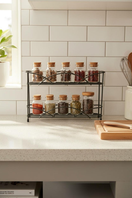 Danny Home 2-Tier Metal Spice Rack Organizer
