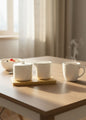 Danny Home Bamboo & Porcelain Sugar & Creamer Set