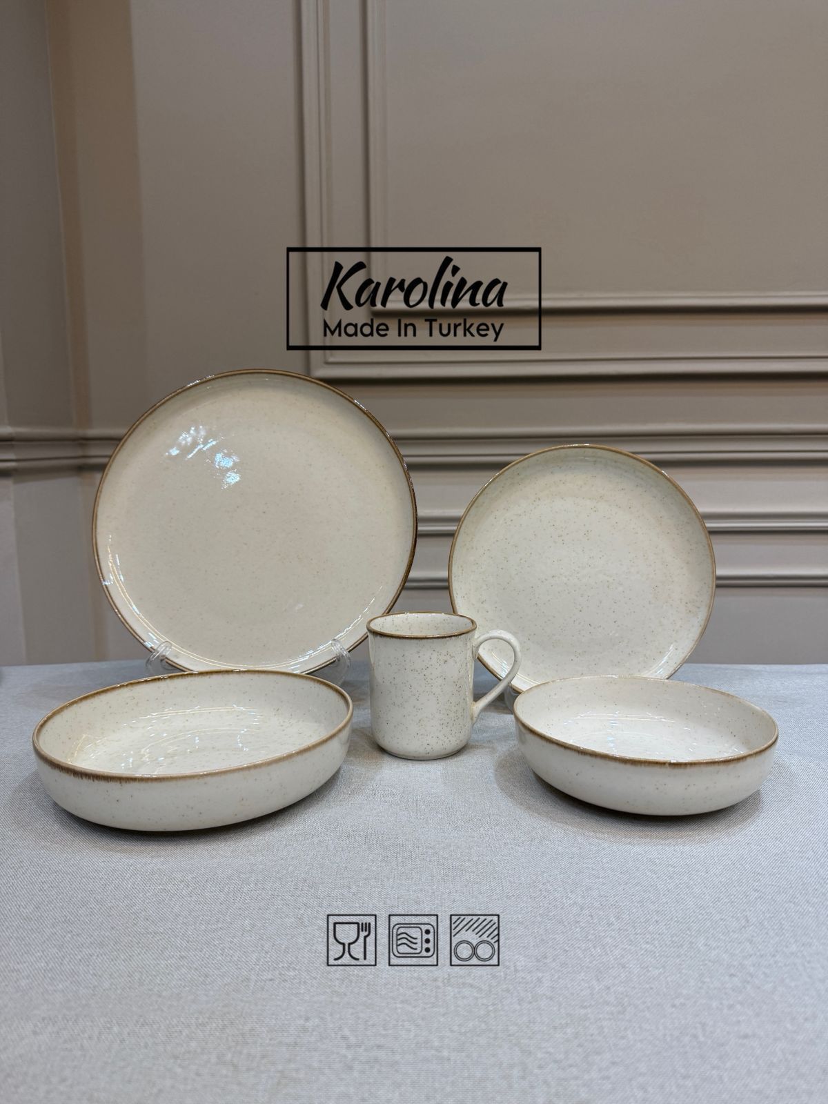 Karolina 30 Piece Dinner Set - Cream