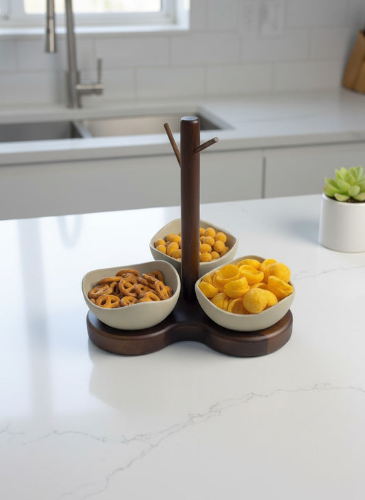 3-Bowl Snack & Accessories Organizer