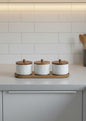 3-Piece Storage Jar Set with Wooden Tray