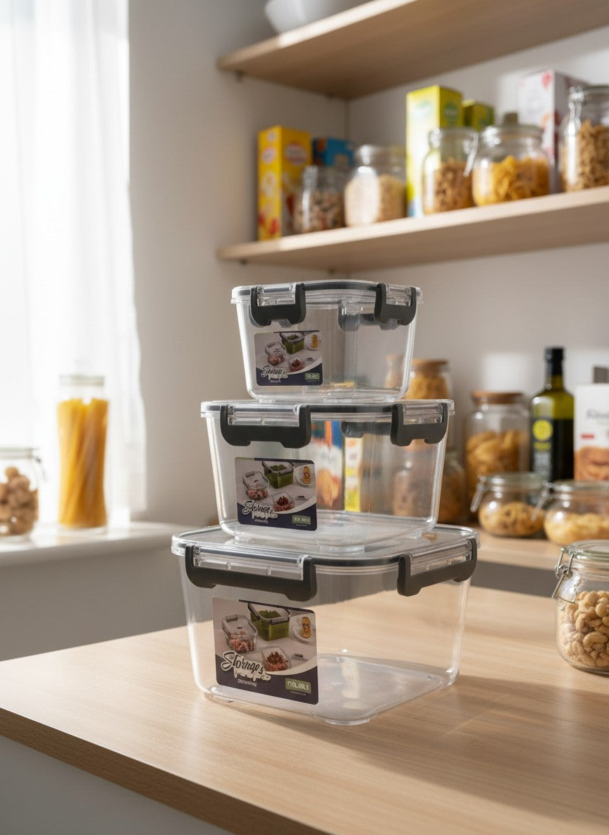 Acrylic Square Airtight Storage Containers Set