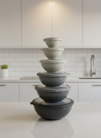 Danny Home Nesting Bowl Set with Airtight Lids – 12 Pieces