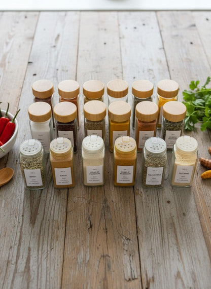 24-Piece Glass Spice Jars Set with Labels