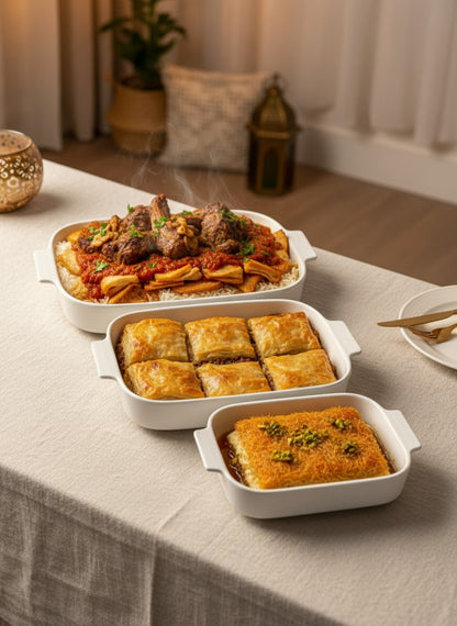 Danny Home 3-Piece Porcelain Roaster Tray Set