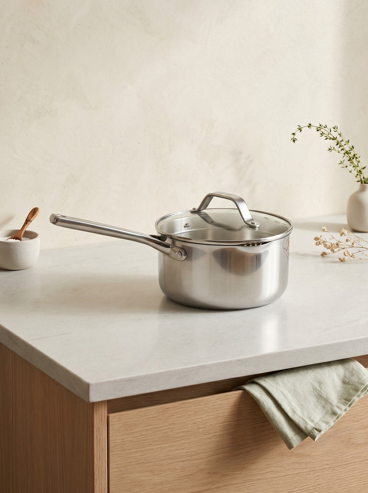 Danny Home Stainless Steel Saucepan with Lid – 20 cm