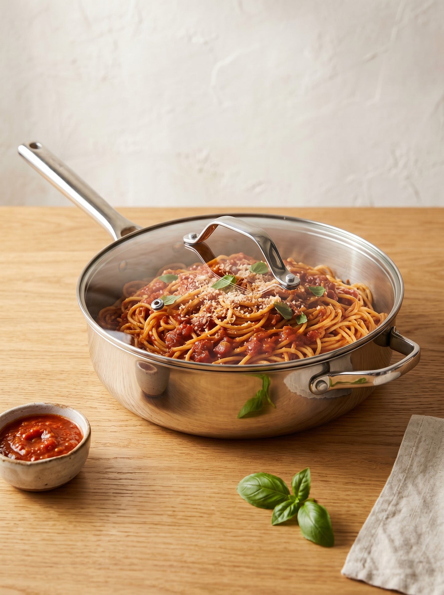 Danny Home Stainless Steel Fry Pan with Lid – 30 cm