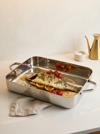 Danny Home Stainless Steel Roasting Pan with Wire Rack