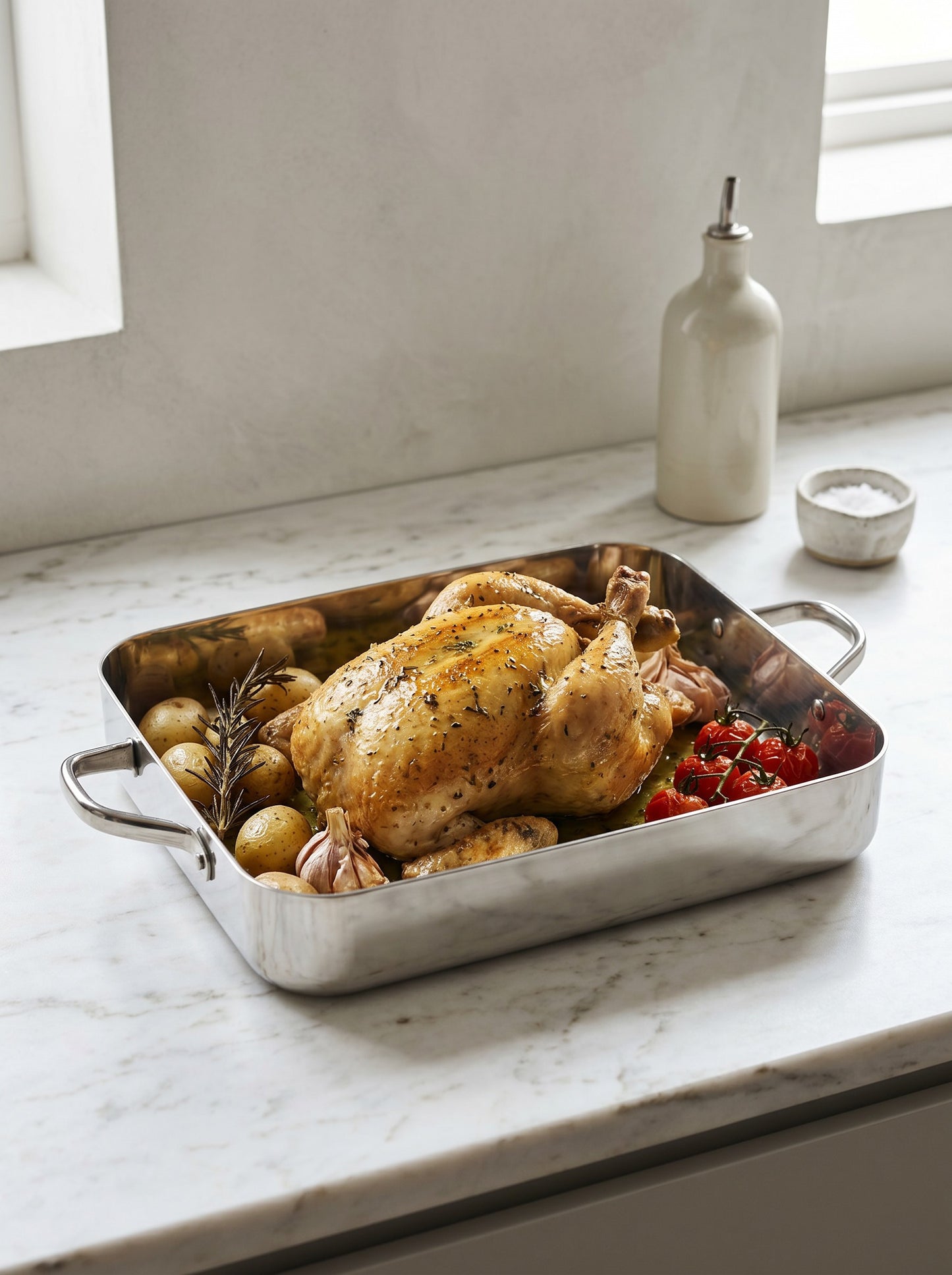 Danny Home Stainless Steel Roasting Pan with Wire Rack