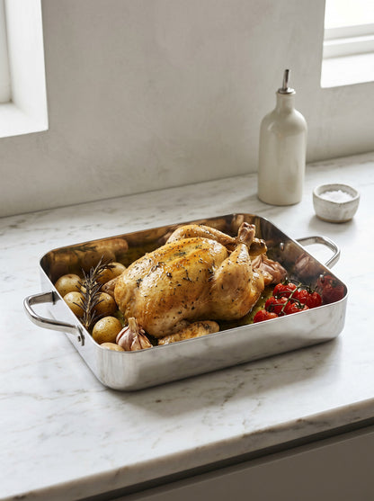 Danny Home Stainless Steel Roasting Pan with Wire Rack