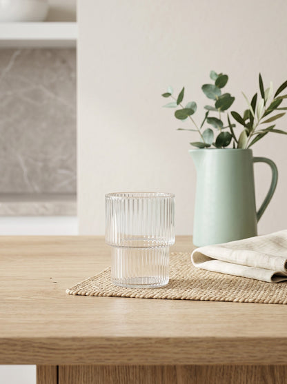 300ml Ribbed Glass Tumbler