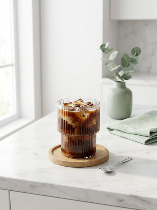 300ml Ribbed Glass Tumbler