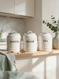 Porcelain Coffee, Sugar & Tea Canister Set – 3 Pieces