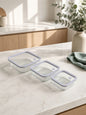 Borosilicate Glass Food Container Set with Silicone Glass Lids – 3 Pieces