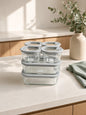 Borosilicate Glass Food Container Set with Silicone Glass Lids – 7 Pieces