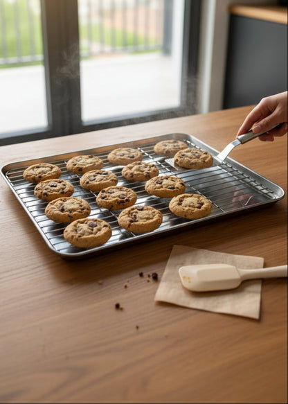 Multi-Use Stainless Steel Tray with Rack