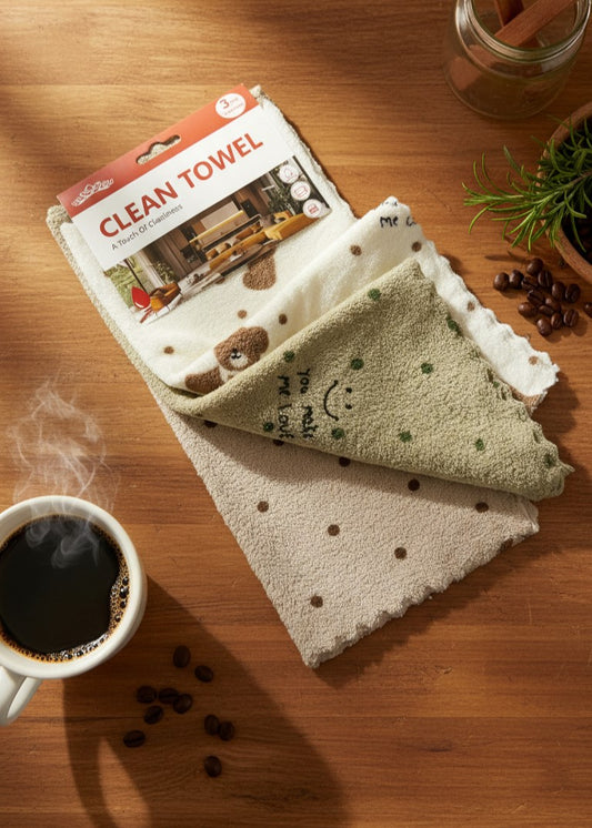 Microfiber Kitchen Towels Set – 3 Pieces