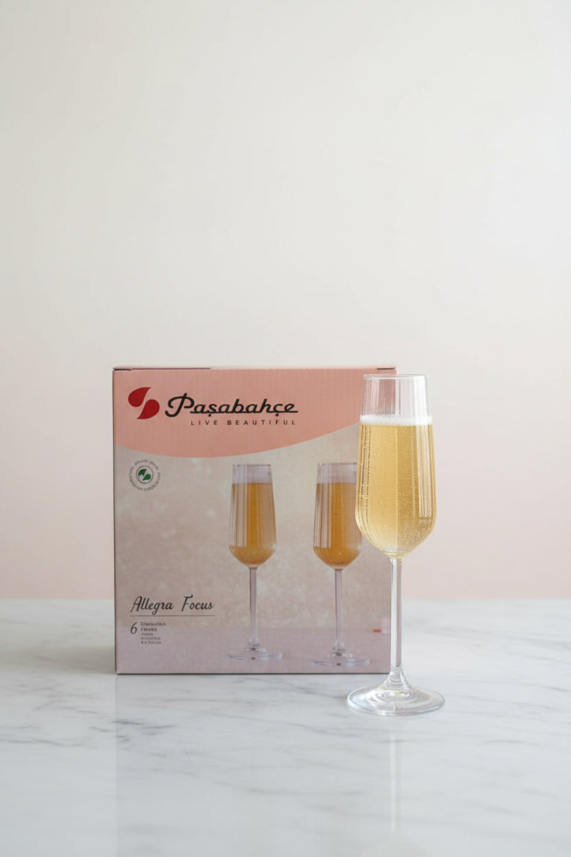 Paşabahçe Allegra Focus Fluted Champagne Glass Set