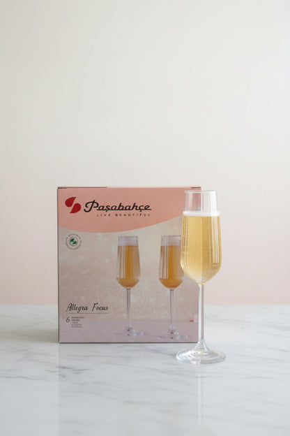 Paşabahçe Allegra Focus Fluted Champagne Glass Set