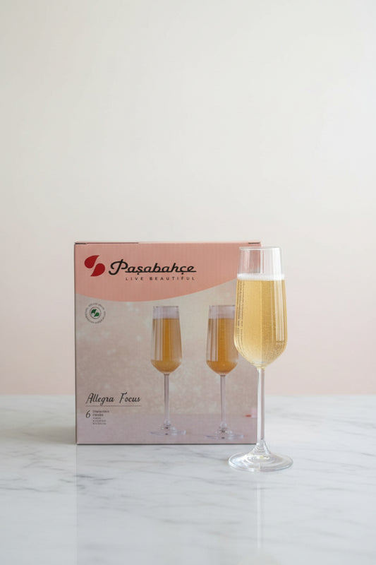 Paşabahçe Allegra Focus Fluted Champagne Glass Set