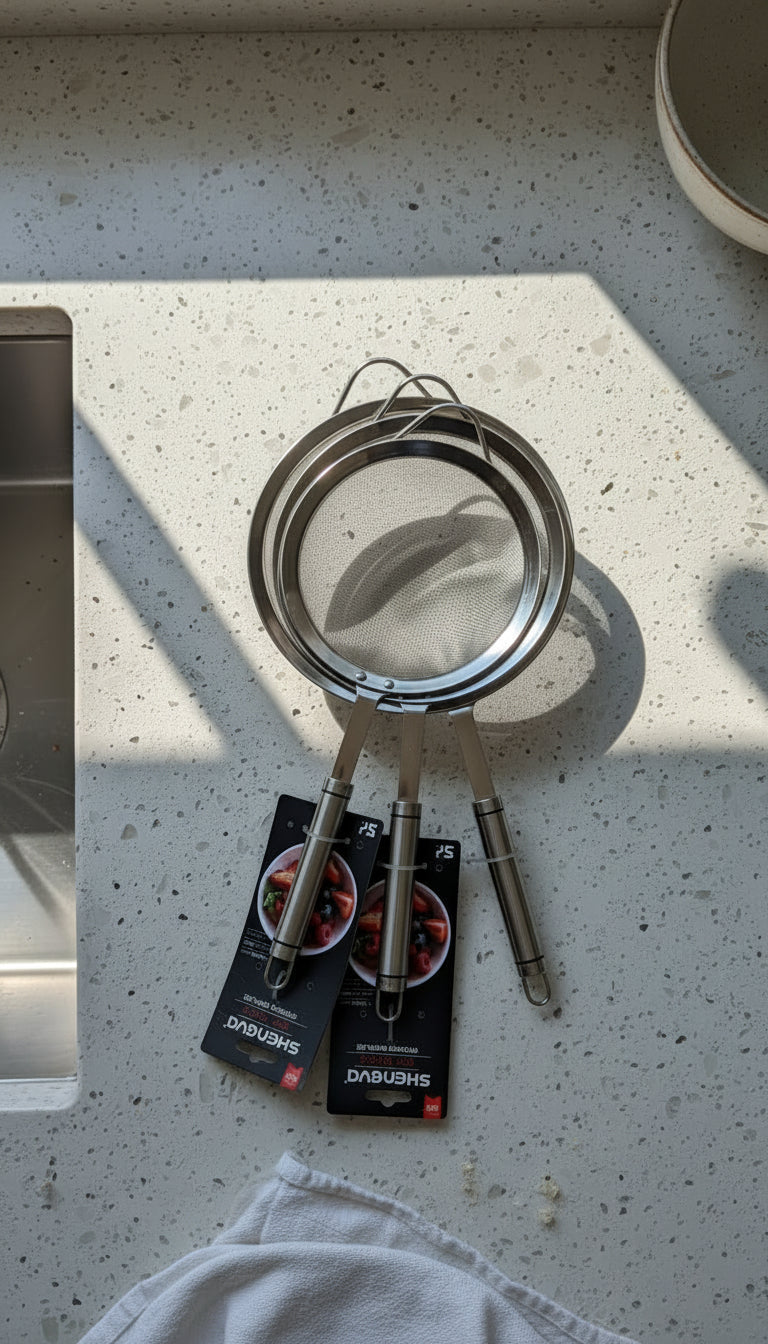 Stainless Steel Fine Mesh Strainer Set – 3 Pieces