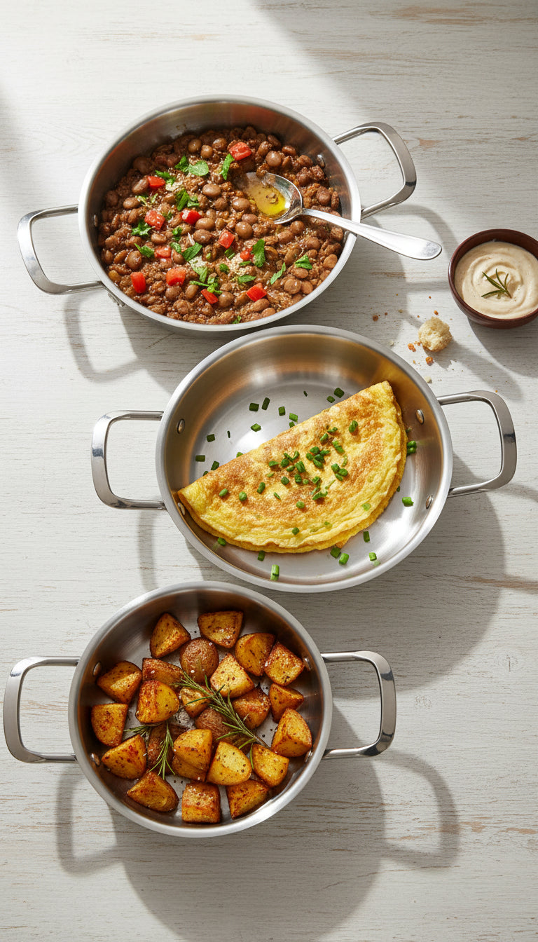 Cevlon 18/10 Stainless Steel Pan with Double Handles