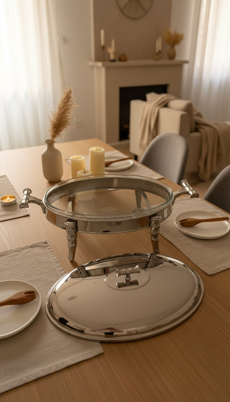Stainless Steel Serving Warmer with Pyrex