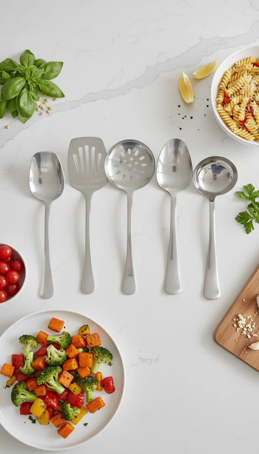Stainless Steel Serving Utensils Set – Medium Size