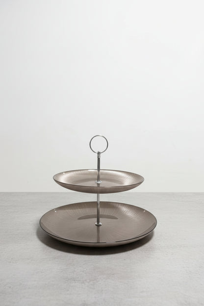 Danny Home Premium 2-Tier Glass Cake &amp; Dessert Stand