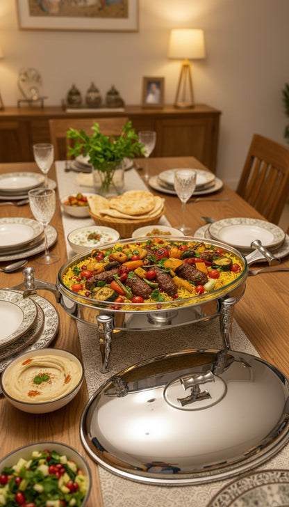 Stainless Steel Serving Warmer with Pyrex