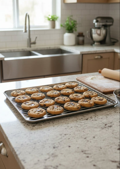 Multi-Use Stainless Steel Tray with Rack